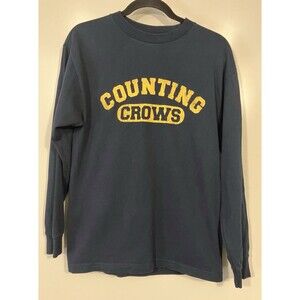 Vintage Y2K Counting Crows Band T Shirt Long Sleeve Alstyle Tag Blue Sz M